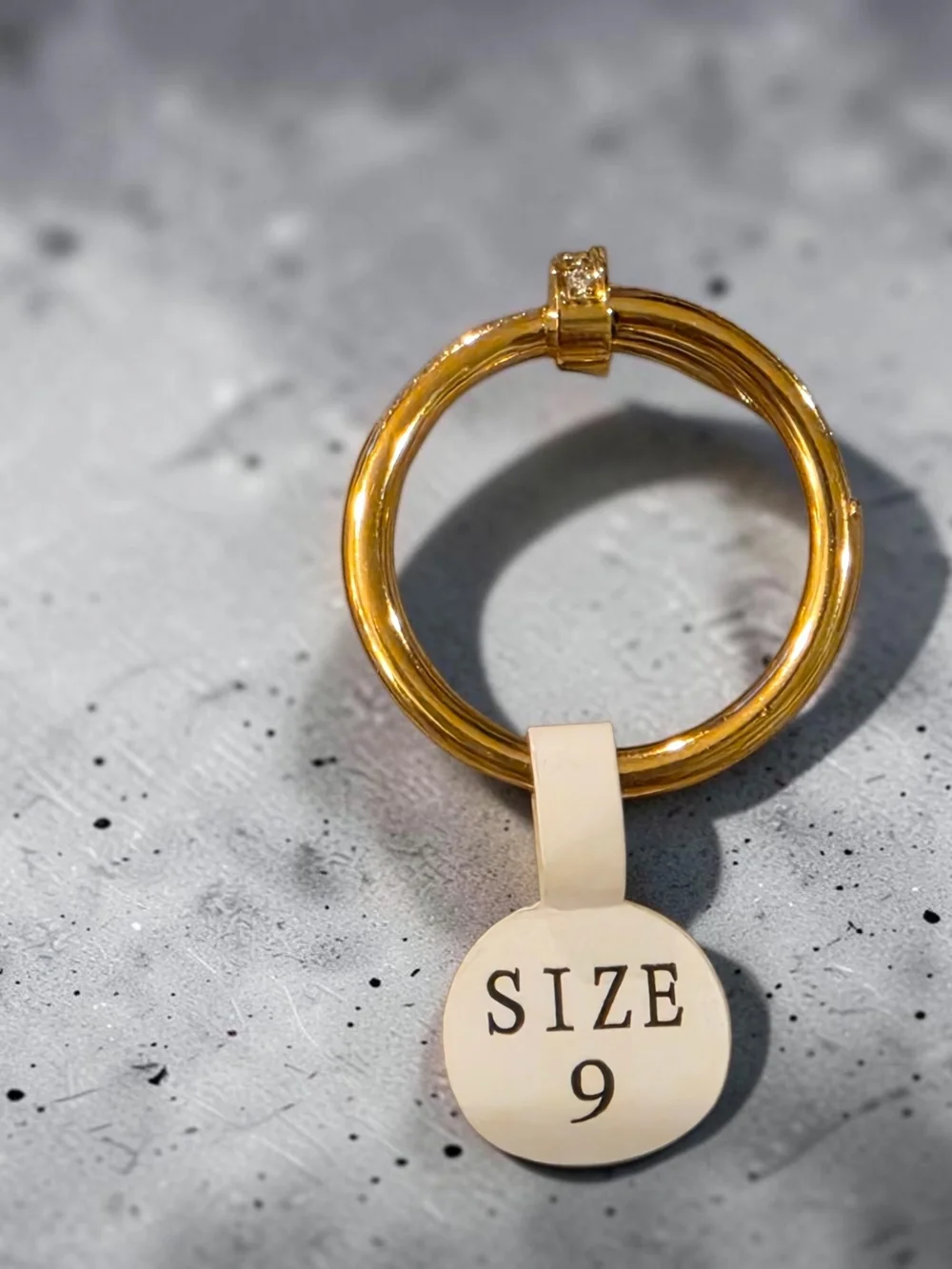 Gold Pavé Nail Wrap Ring with Clear Stones - Women Jewelry